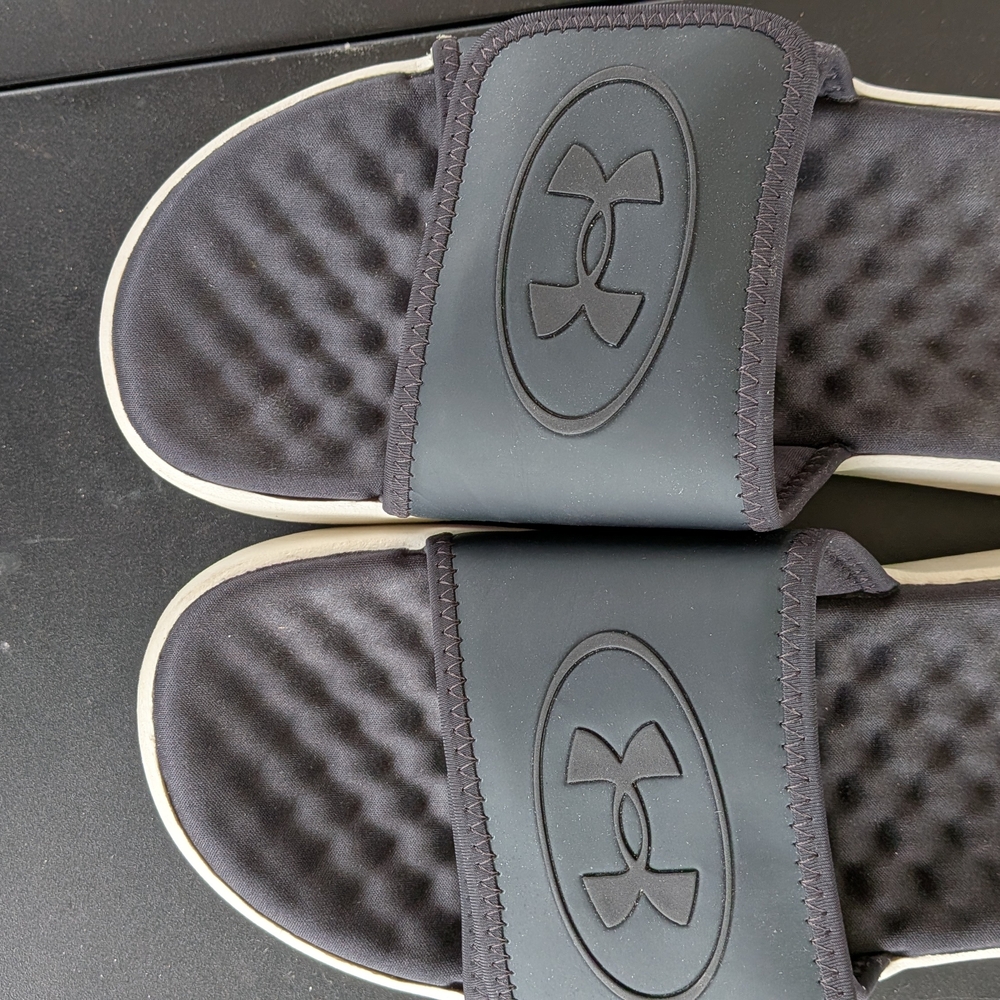 Under Armour Black Slides with Logo